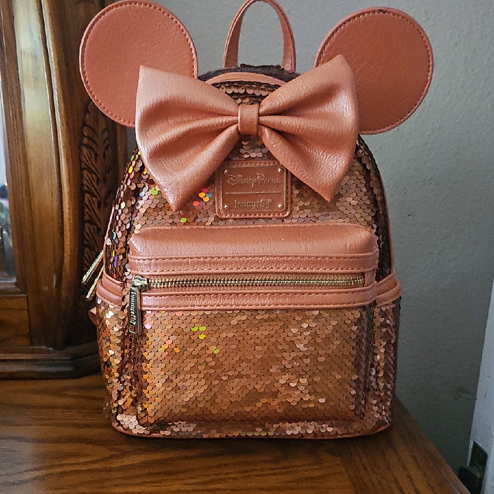 Disney Minnie Mouse Sequin Backpack - Copper